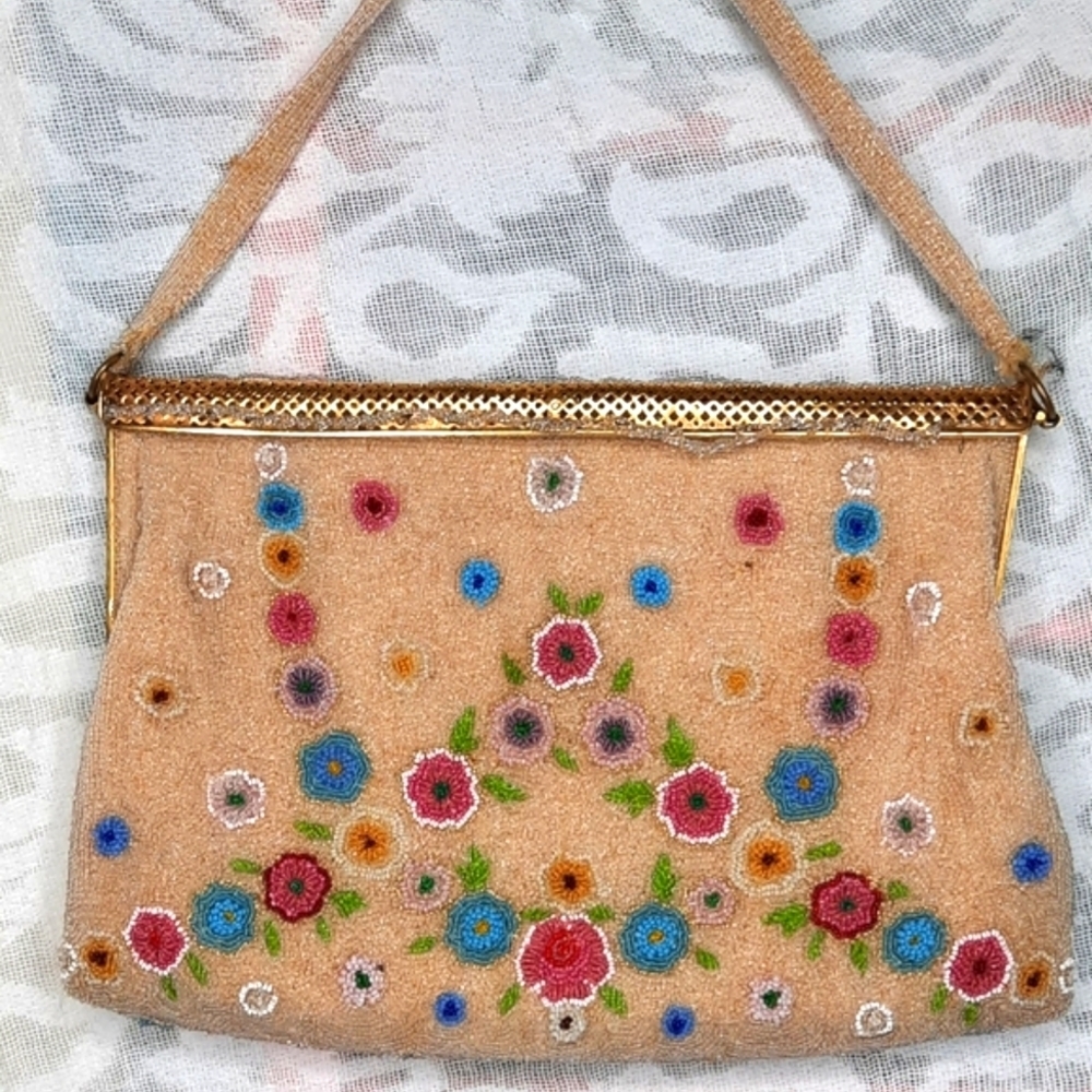 VINTAGE Beaded Handbag Made in France